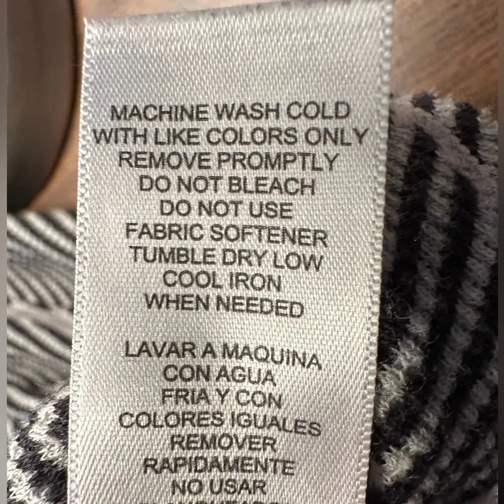 Kensie performance black and beige striped long sleeves cotton shirt - Image 9