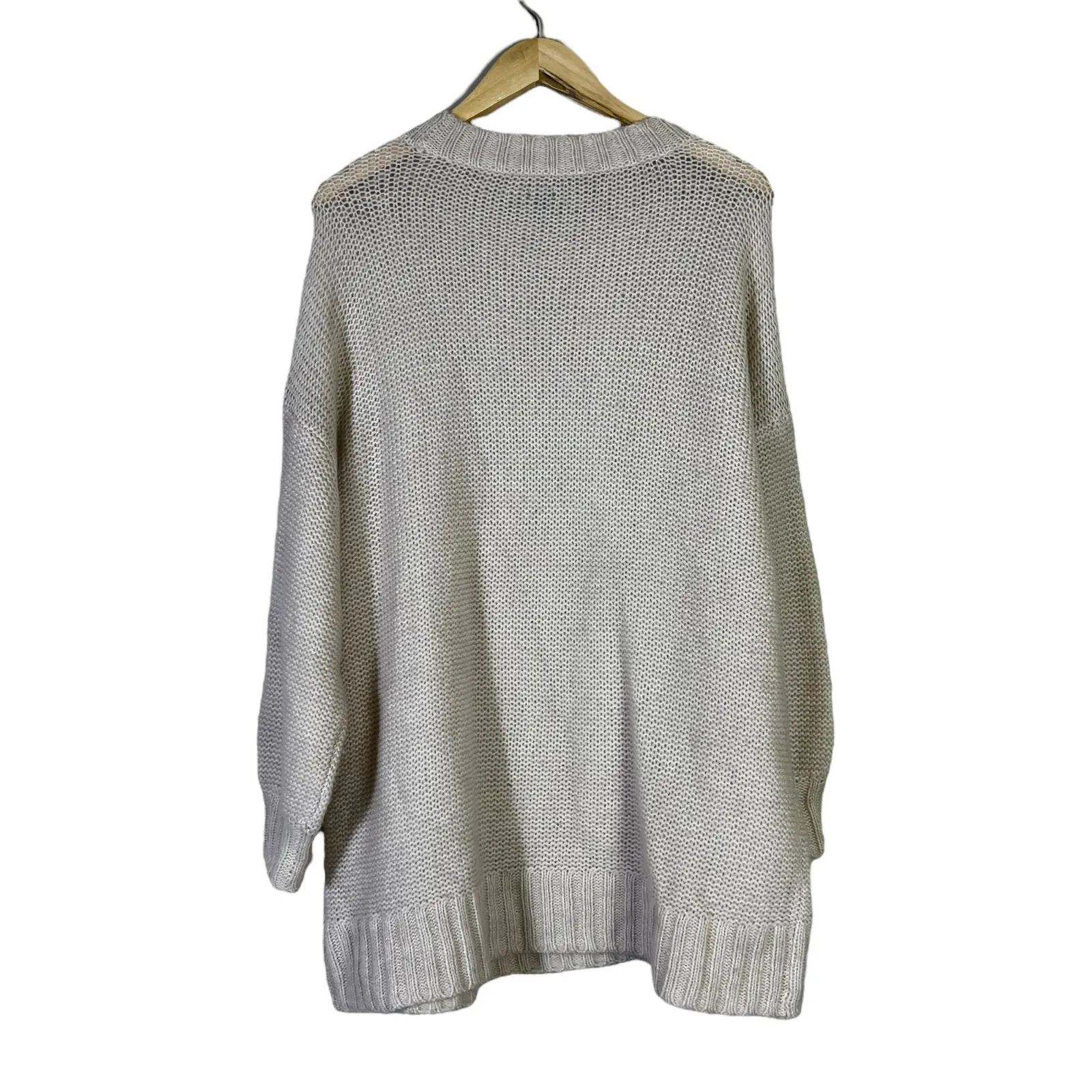 Aerie Oversized Sweater Womens M Cream Cable Knit Slouchy Cozy Boho Soft Girl - Image 4