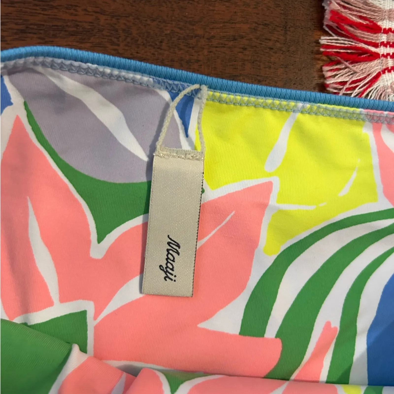 Maaji Pool Blue Suzy Q‎ High Rise/High Leg Bikini Bottom Swim Reversible NWT 3XL - Image 5