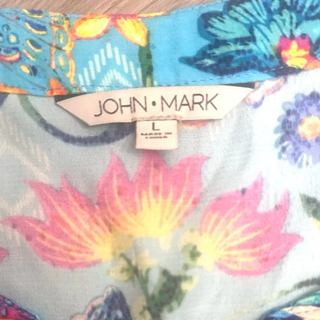 John Mark Boho Embroidered Floral Midi Dress Lg NWT Hippie Cottagecore MSRP $139 - Image 10