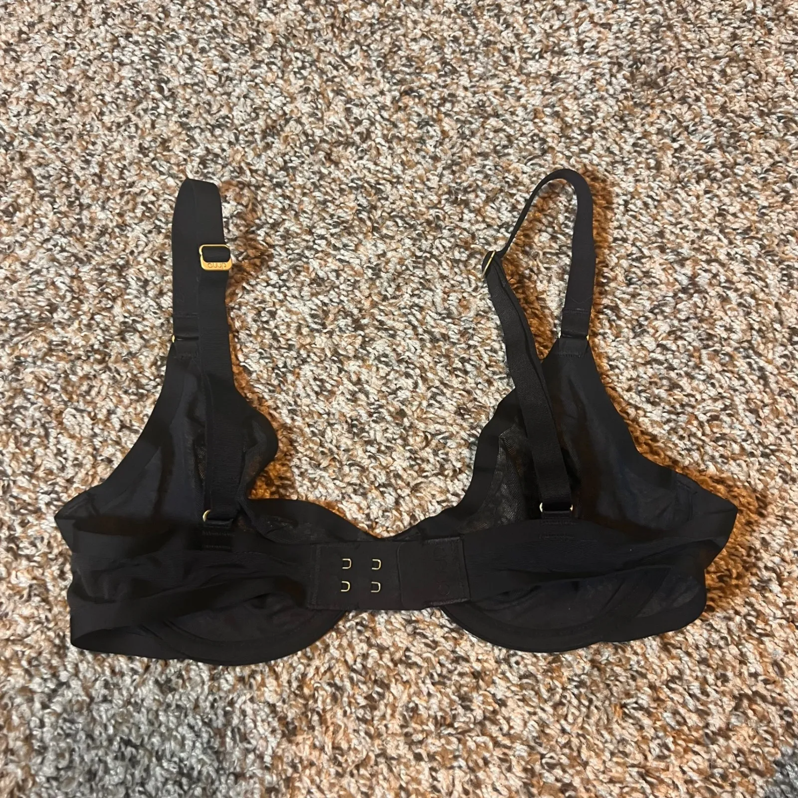 CUUP The Plunge Bra Sheer Unlined Underwire Support Black 30C Size undefined - Image 2