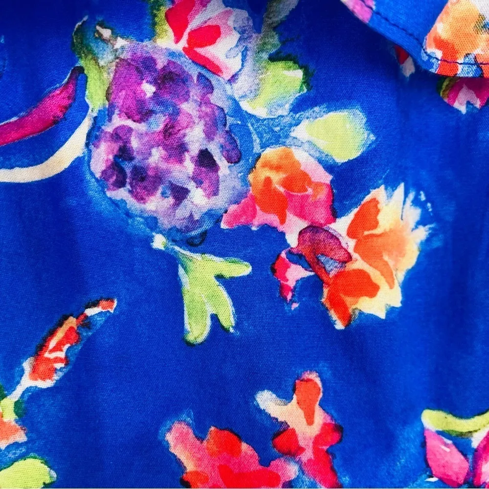 Caroline Constas Revolve Serena blue floral off the shoulder ruffle dress. Med - Image 6