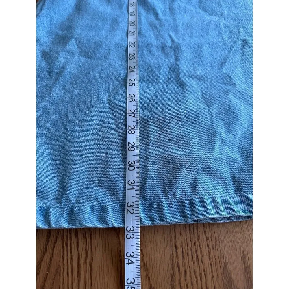 Vintage Christopher & Banks Denim Mini Pinafore Dress Size S 100% Cotton Y2K 90s - Image 5