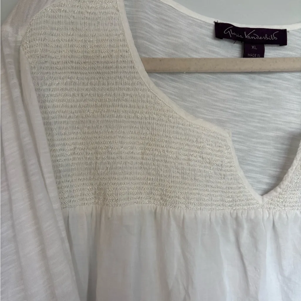 Gloria Vanderbilt White Creamy Long Sleeve Blouse - Image 4