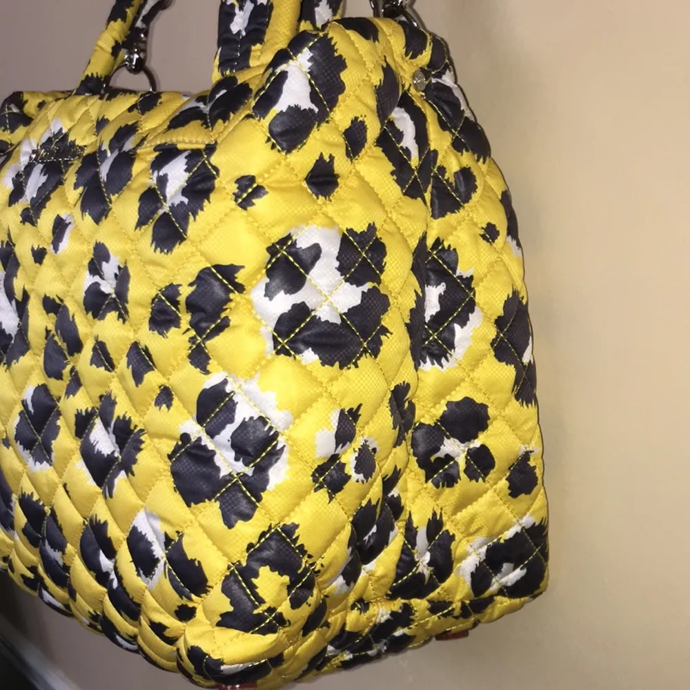 MZ Wallace New York Yellow Leopard Metro Tote Deluxe Adjustable Strap Medium Bag - Image 5