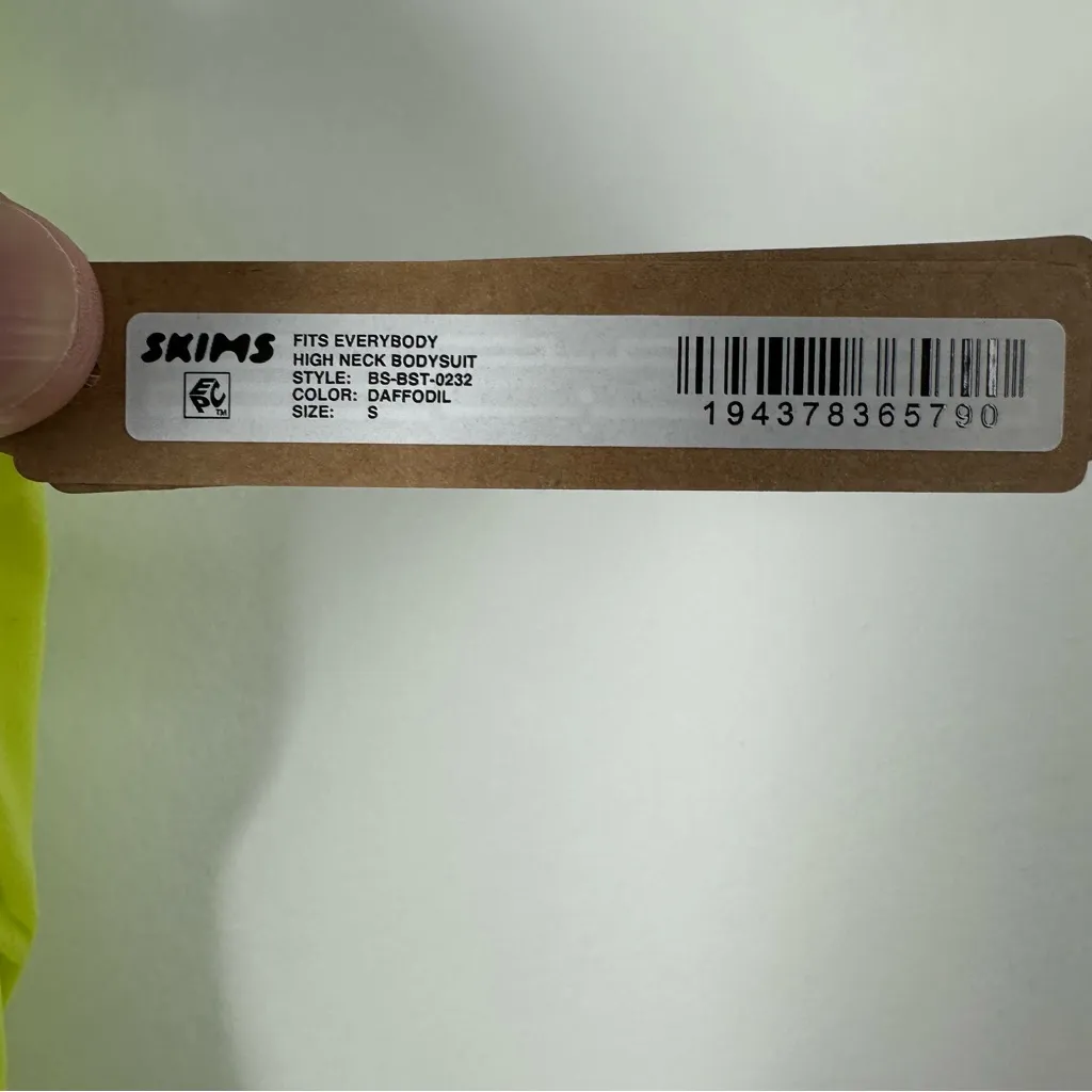 Skims Fits Everybody High Neck Bodysuit Daffodil Size S NWT - Image 4