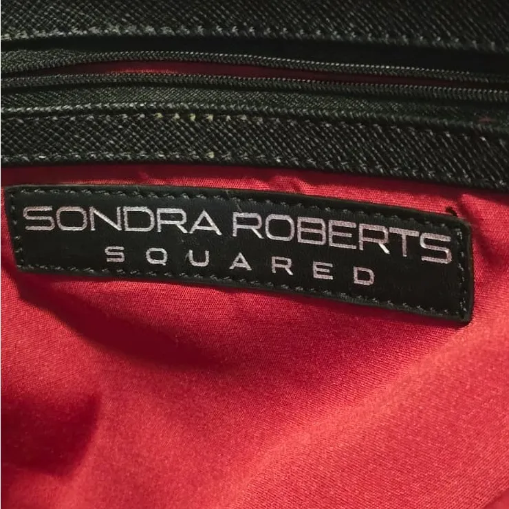 Sondra Roberts Red and Black Quilted Shoulder Bag - Image 8