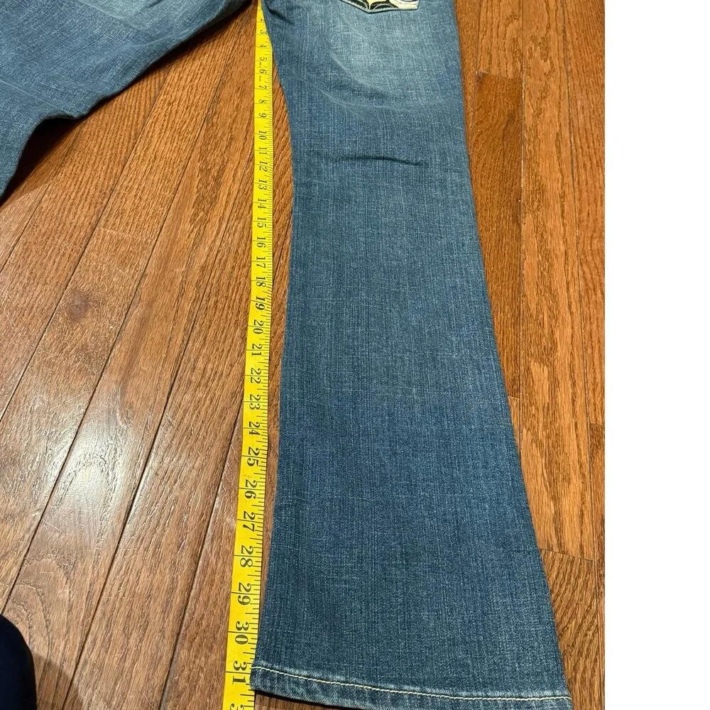 Rare NWT Vintage Coogi 29"W 31"L Low-Rise Flare Jeans Y2K Geometric Embroidery - Image 11