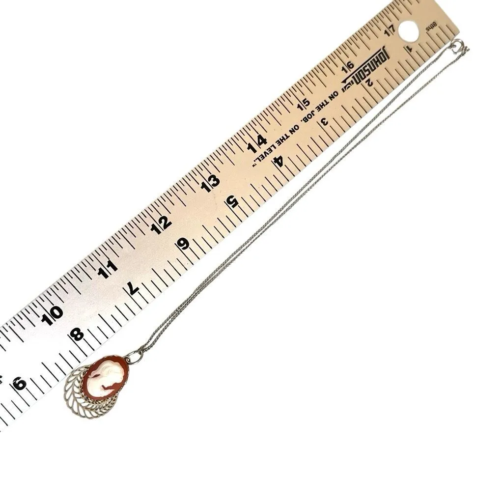 Cameo Pendant Necklace Orange - Image 8