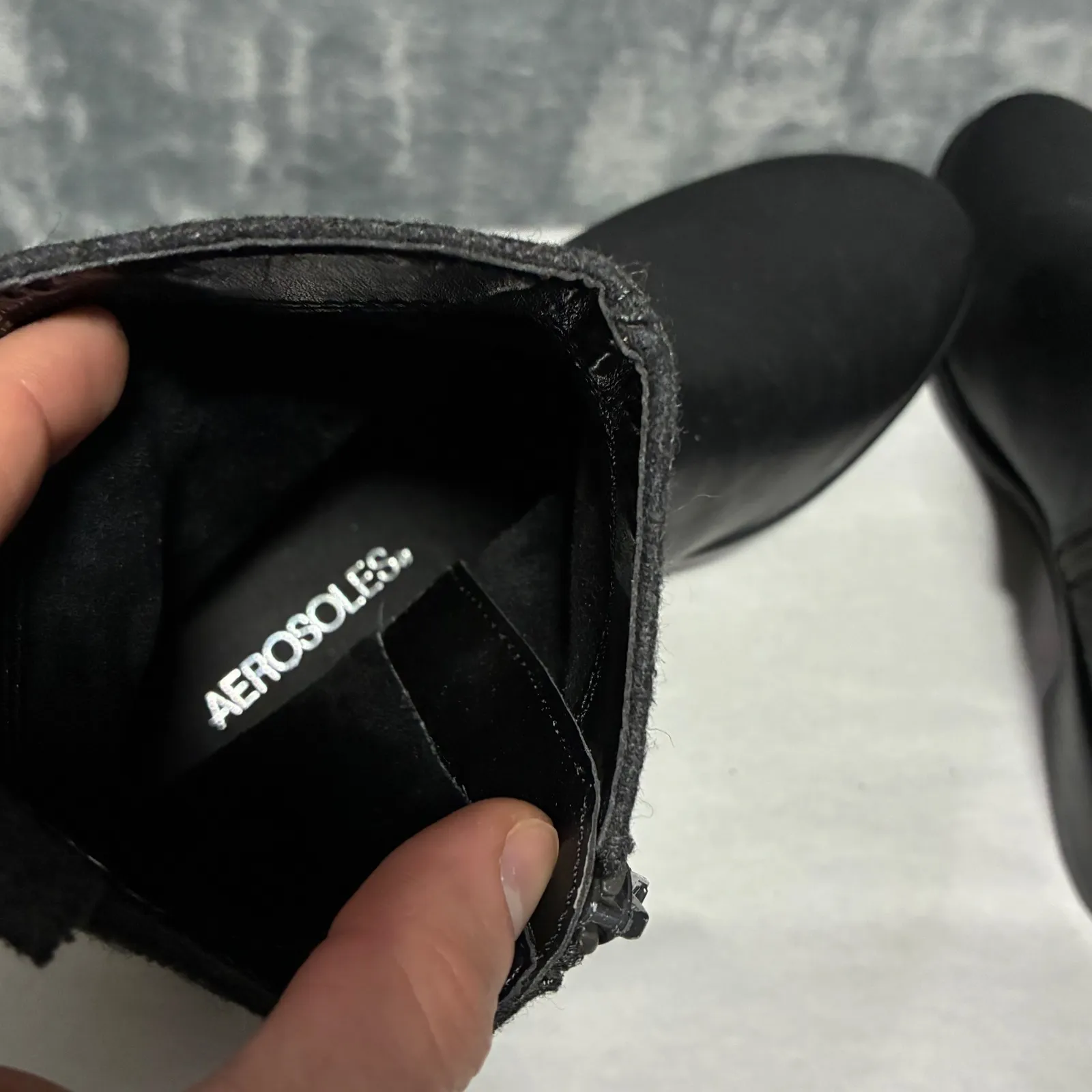 Aerosoles Make A Wish Ankle Boots Black Faux Leather Women 7W - Image 5