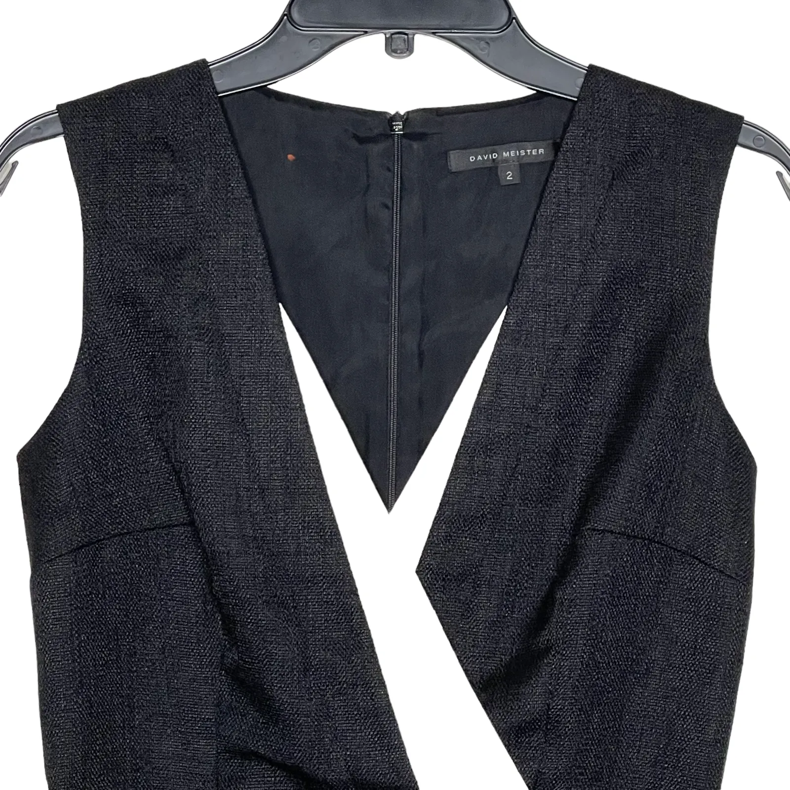 David Meister Womens‎ Sleeveless Dress Size 2 Black Cream Lined USA Made - Image 2