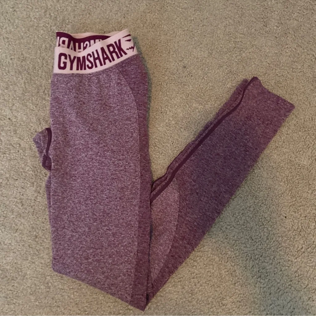 Gymshark Flex Leggings Dark Ruby Marl Size Small - Image 3