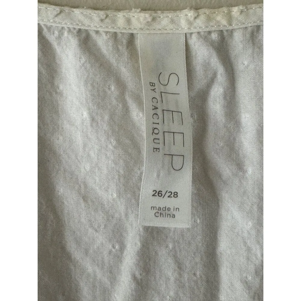 Sleep By CaciqueCotton Slip Nightgown Popcorn Textured Ruffle Hem Lightweight 26 - Image 3