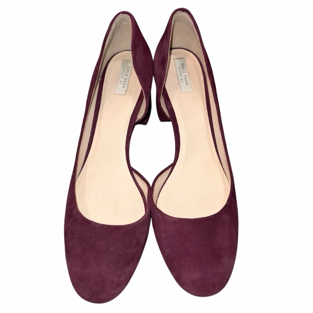 Cole Haan Laree Grand Fig Burgundy Suede Pumps Shoes size 9.5 - Image 4