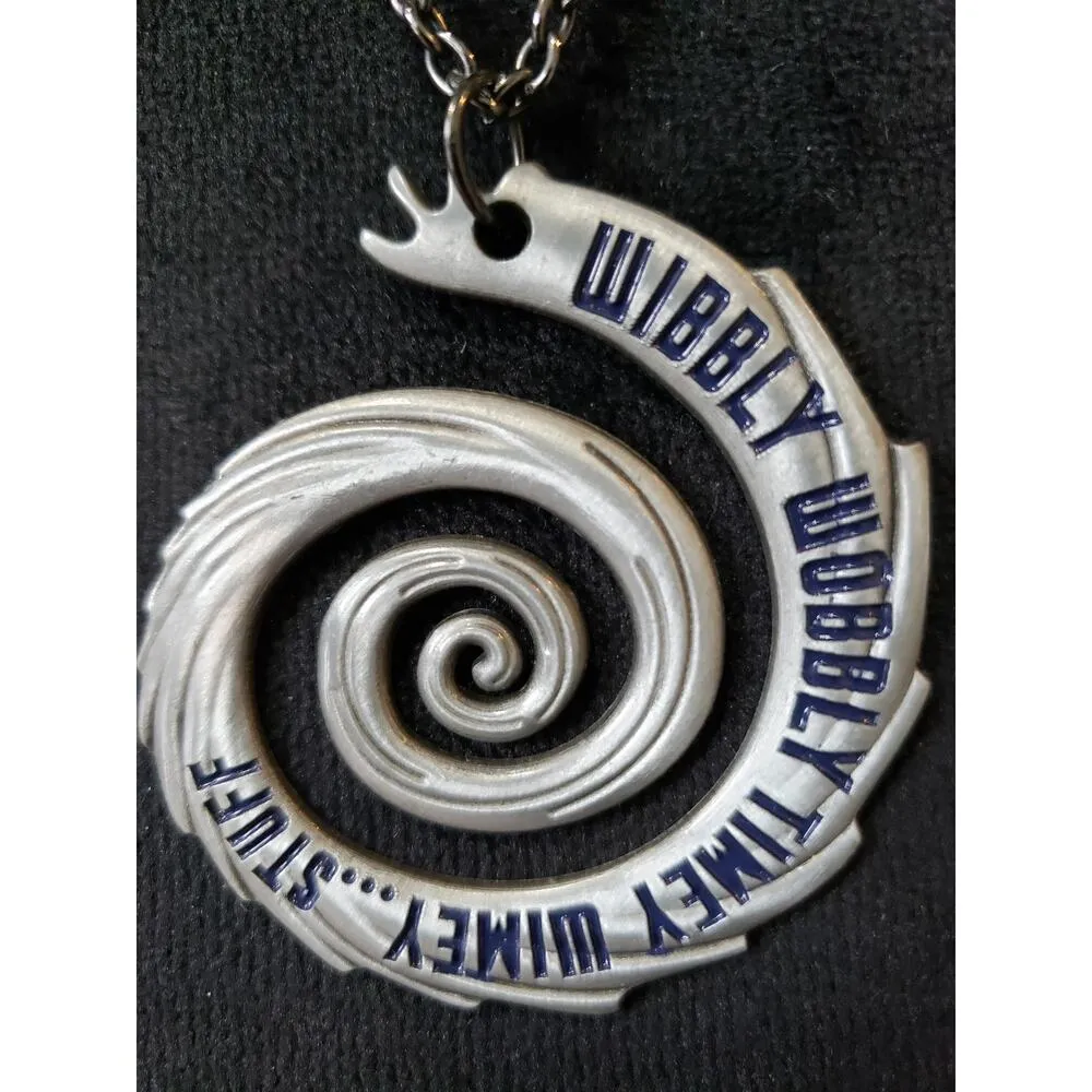 Doctor Who Wibbly Wobbly Timey Wimey Spiral Pendant Necklace Silver - Image 4
