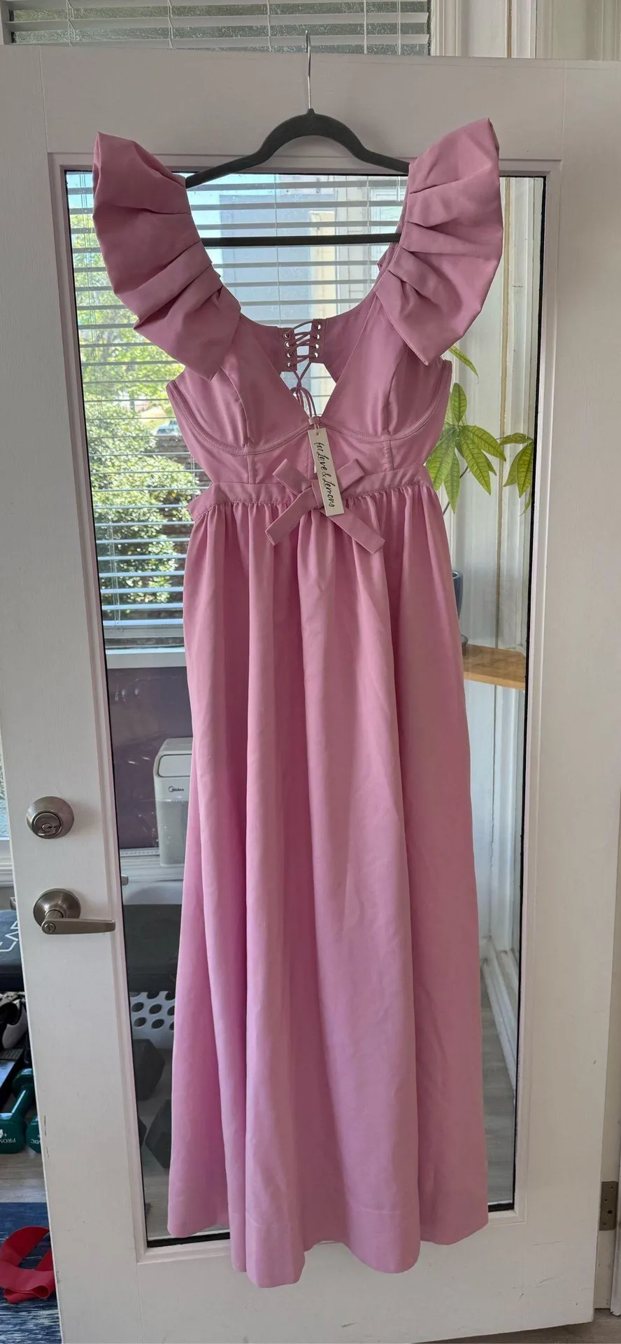 For Love & Lemons Dress Miriam Maxi Pink - Image 4