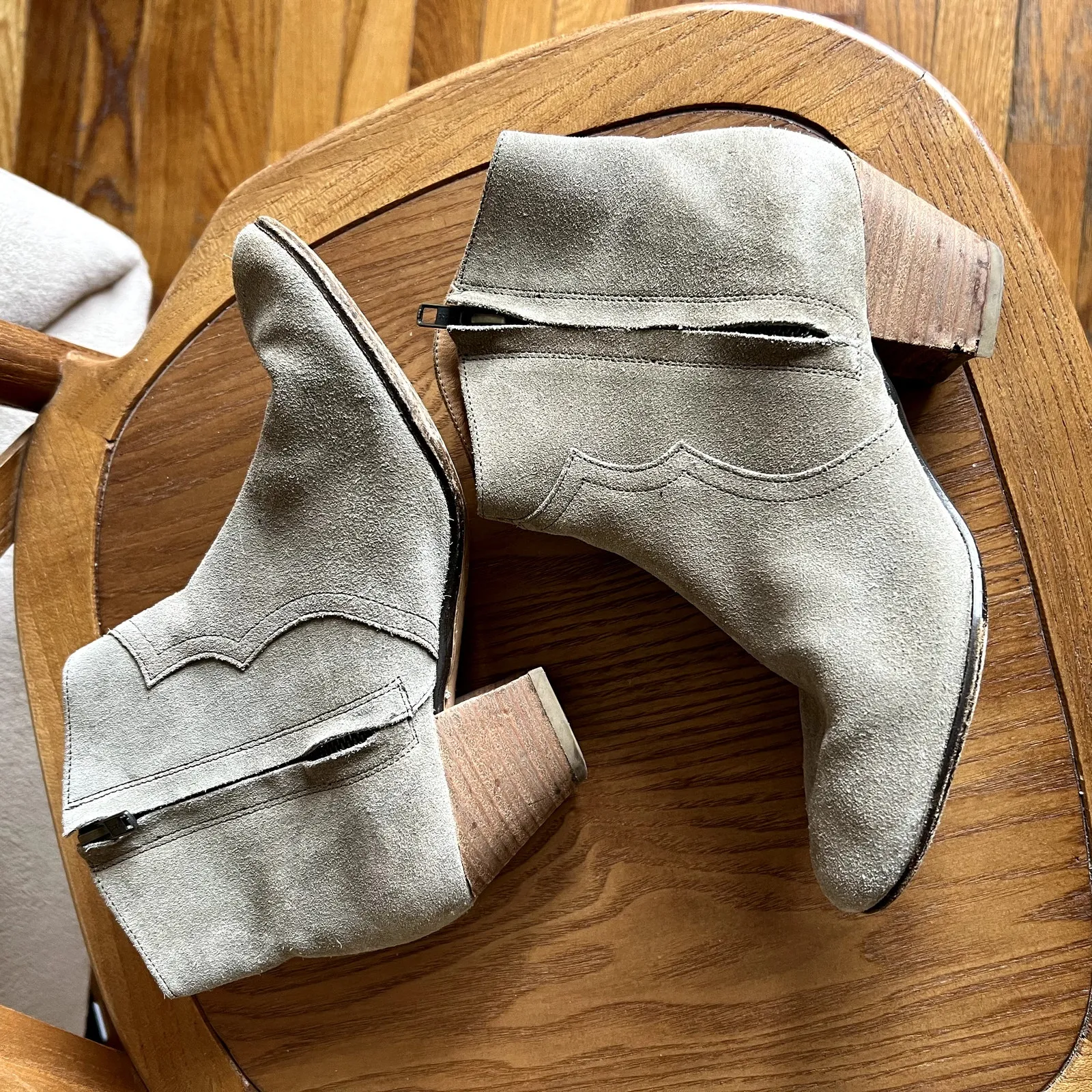 Isabel Marant Dicker Suede Ankle Boots Booties Size 36 Tan Western - Image 3