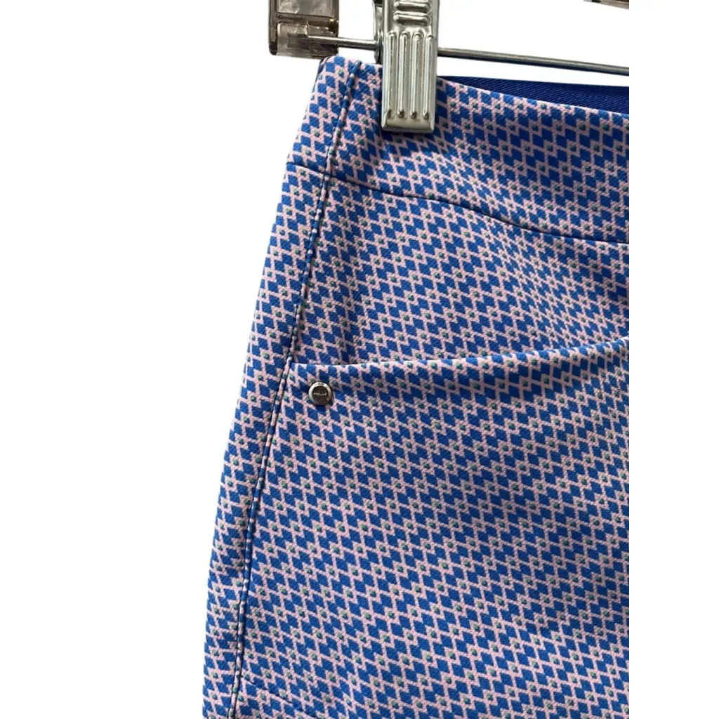 RLX Ralph Lauren Golf Women's Eagle Stretch Geo Print Pants Size 2 Stretch Blue - Image 4