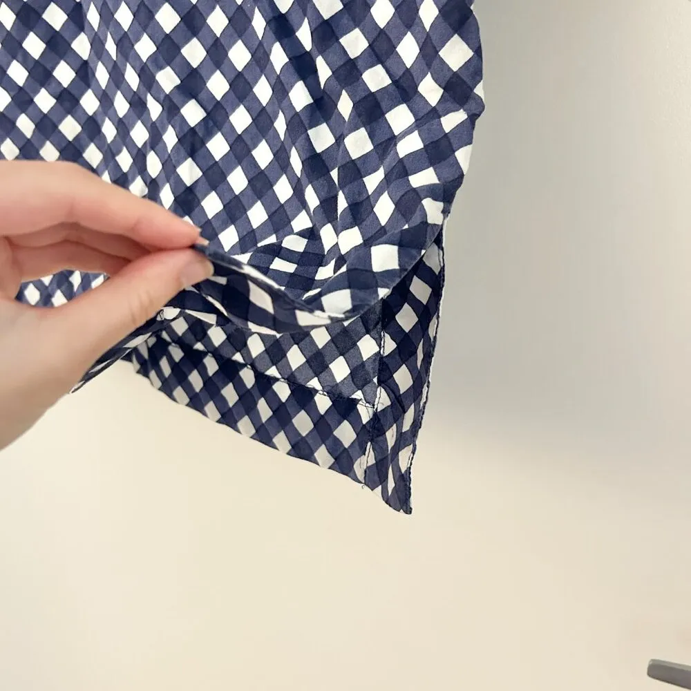 Kate Spade Gingham Print Ruffle Neck Tunic Top Size XXS - Image 7