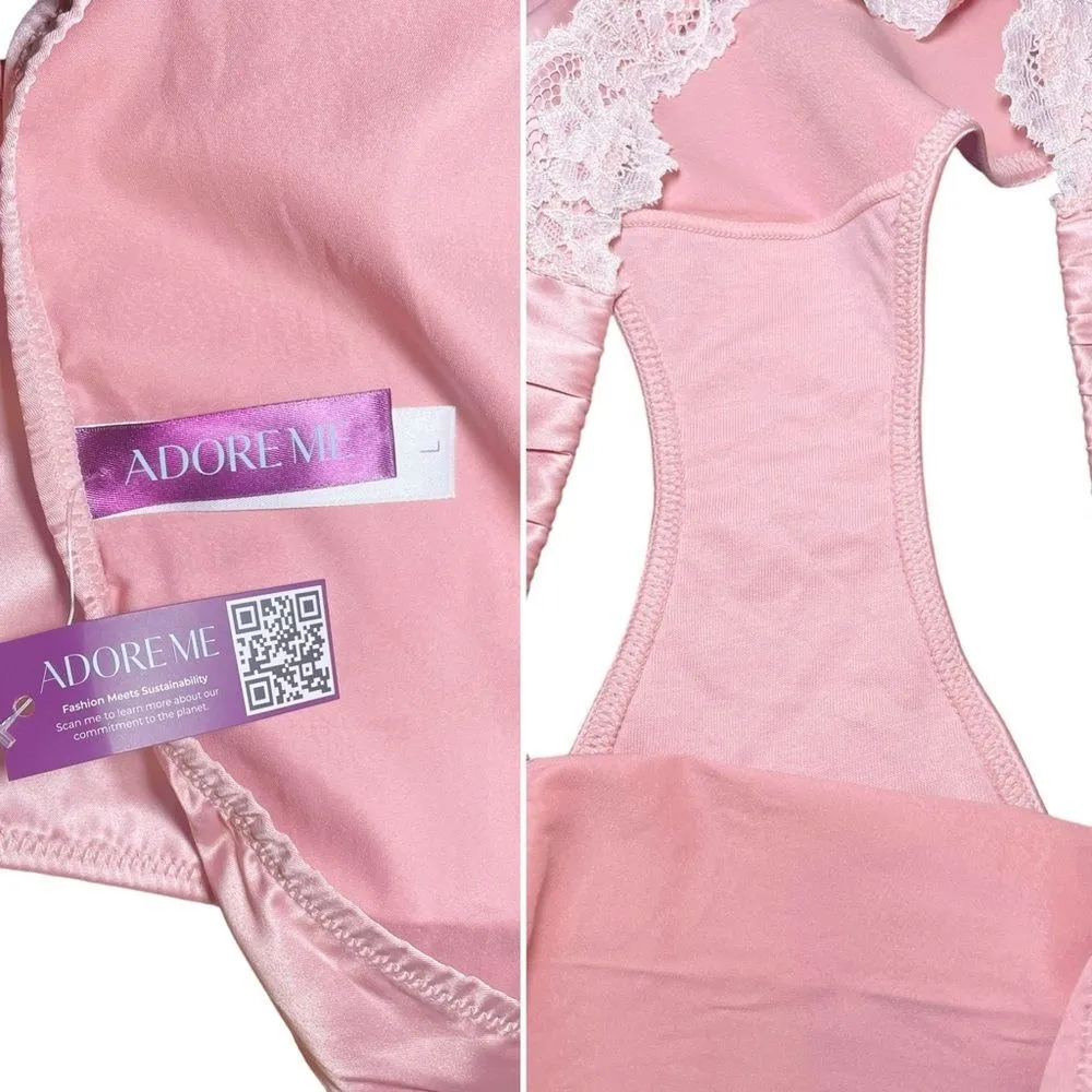 NWT Adore Me Averly Unlined Satin Bralette & Panty Set in Mellow Rose Size Large - Image 10