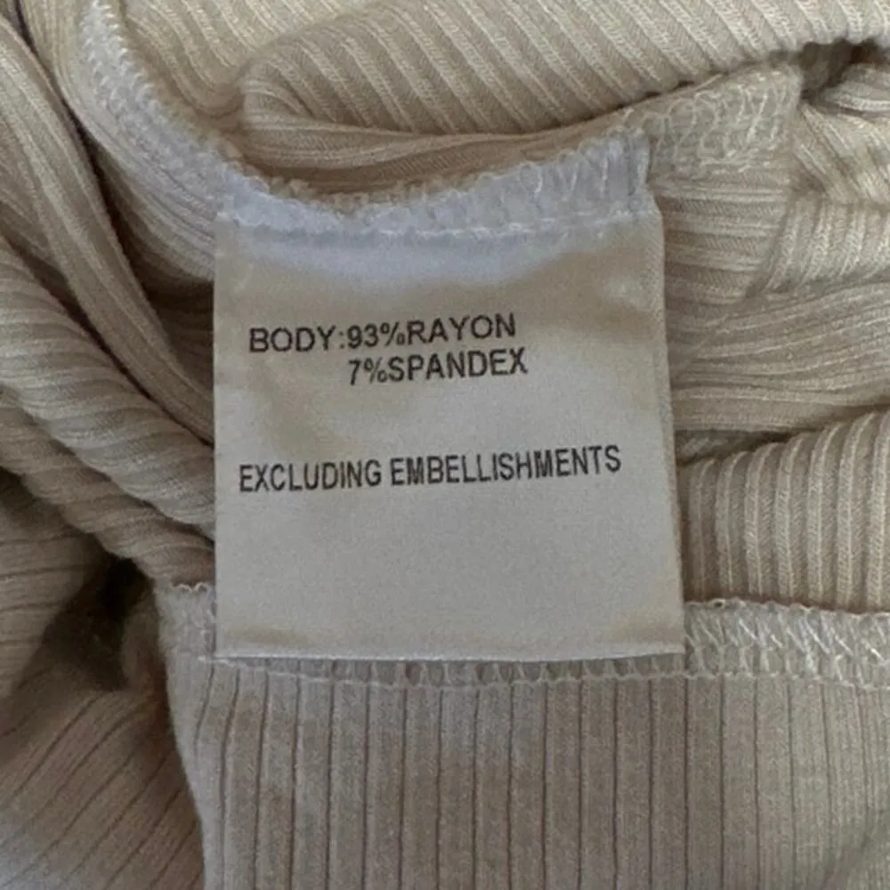 Princess Polly Cream Rib Knit Sleeveless Cami Corset Bodysuit Tank Top Size 4 - Image 4