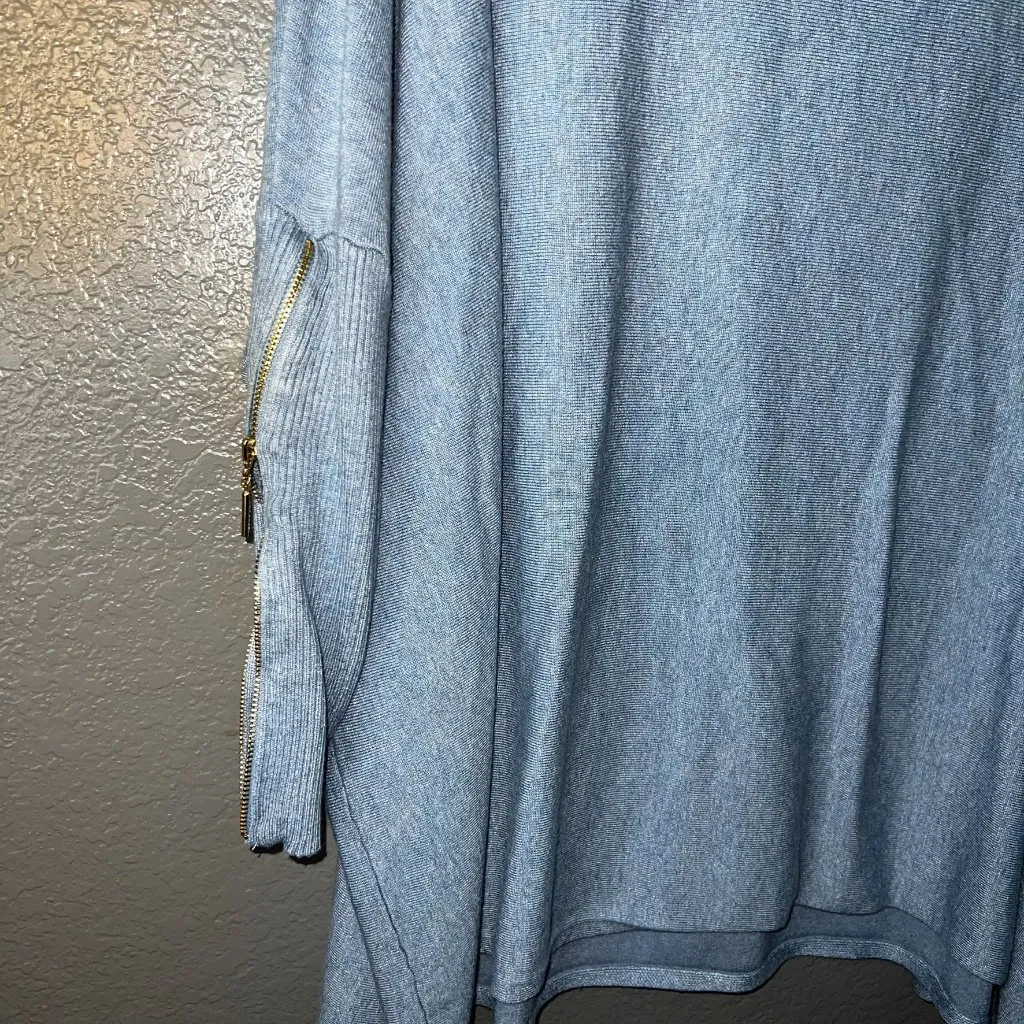 Joseph A. Women’s Blue Cowl Neck Oversized Sweater Size M – Cozy Knit Tunic Top - Image 4