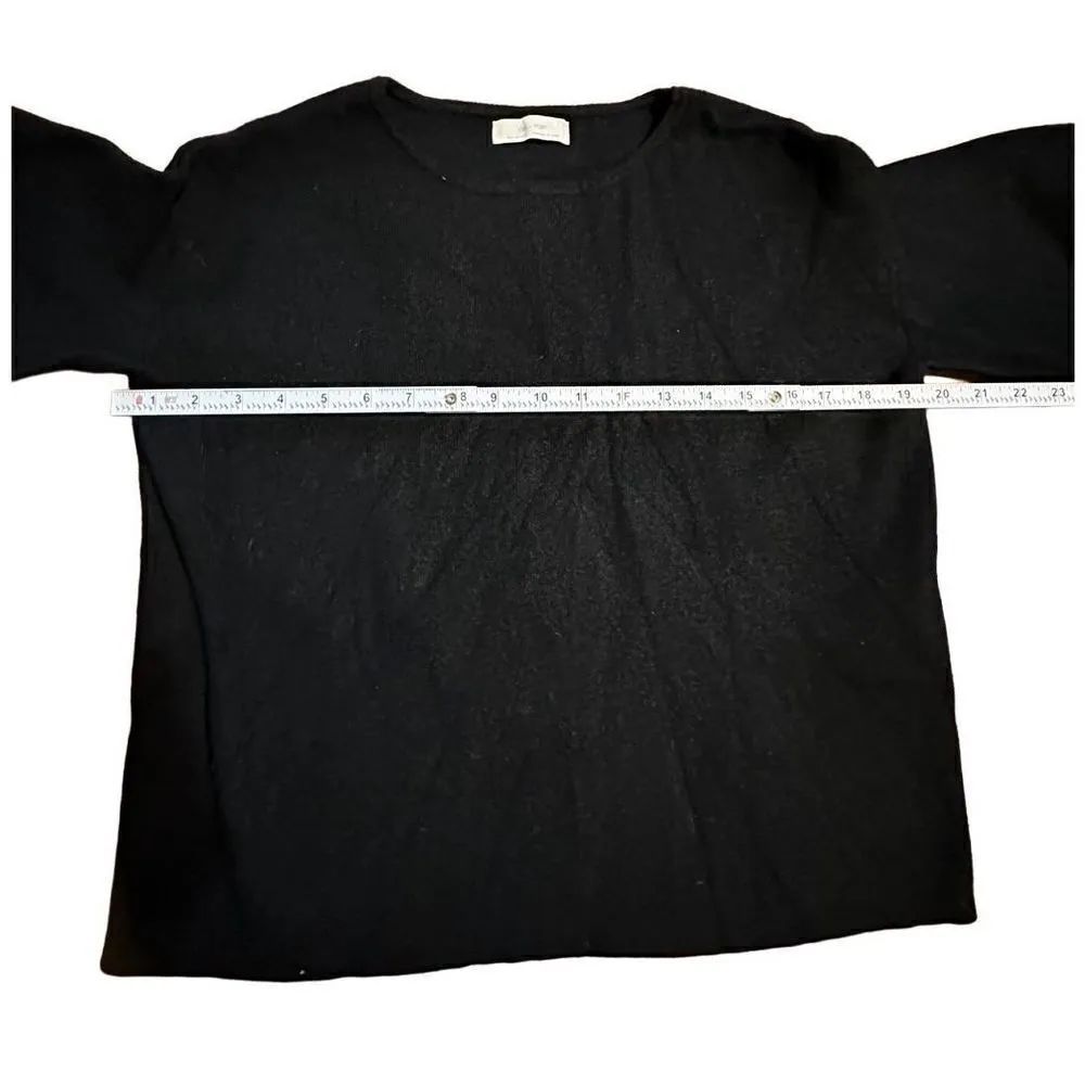 Oak + Fort basic black sweater with balloon sleeves sz Small - Image 6