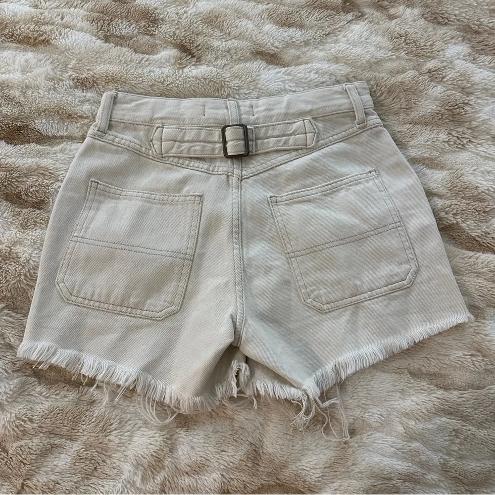Free People We The Free Jesse Carpenter Shorts Cutoff Denim Off White Size: 24 - Image 4