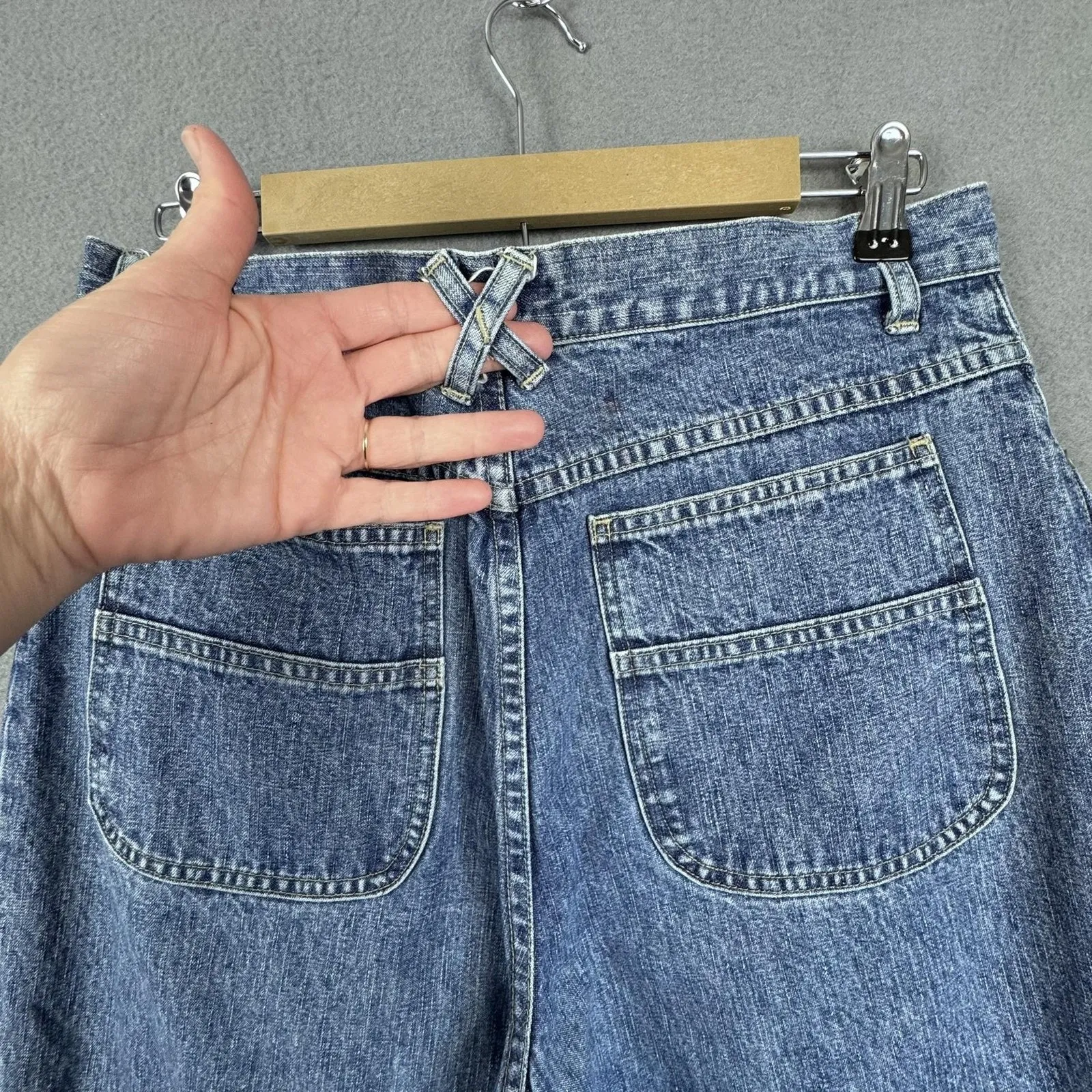 Vintage Merona Jeans Womens 12* Blue High Rise Tapered Leg Mom Back Cinch 90s - Image 6