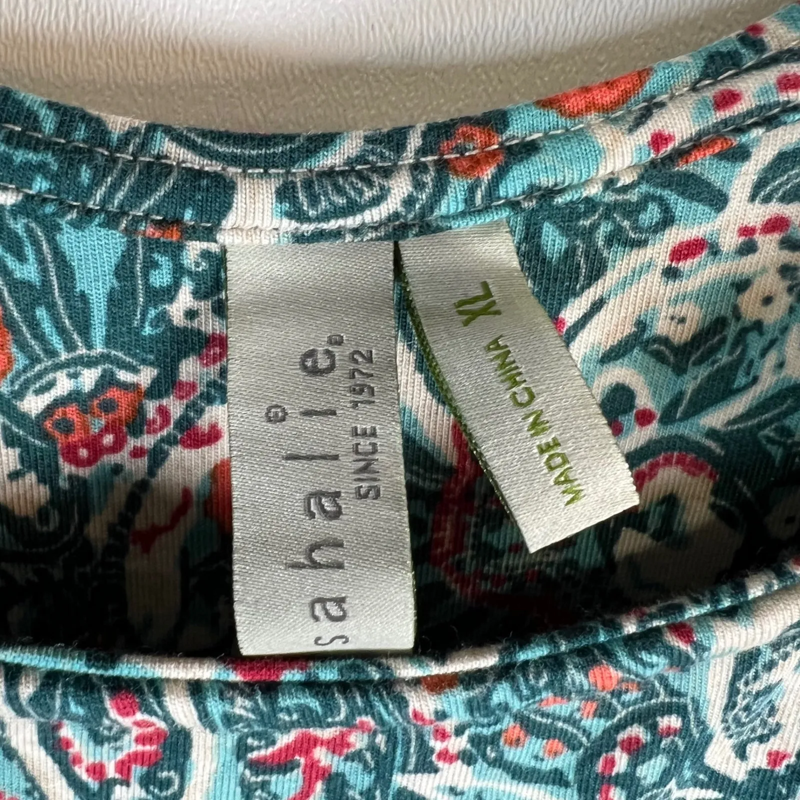 Sahalie Teal Paisley Print Sleeveless Maxi Dress Women's XL Casual Pockets Green - Image 5