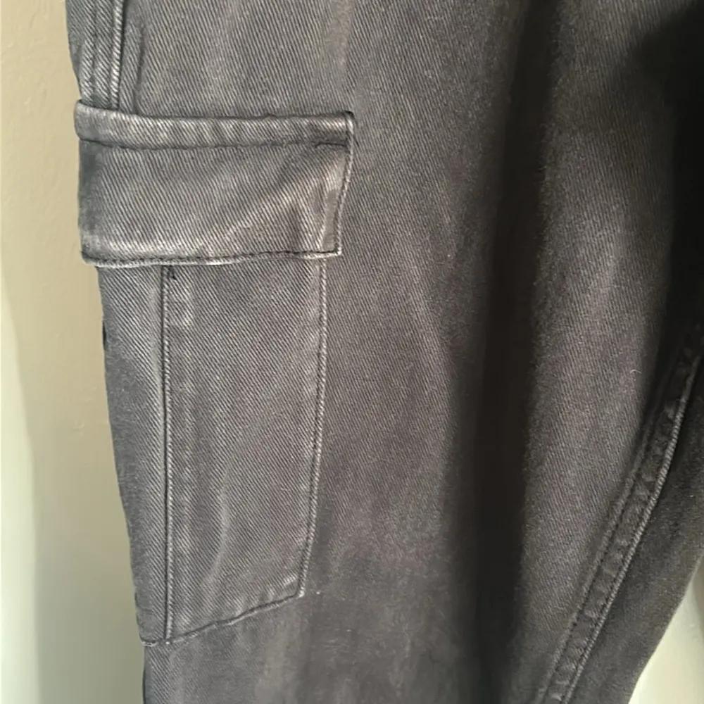 Pac Sun Women’s Gray Wash Denim Cargo Joggers Pants - Image 2