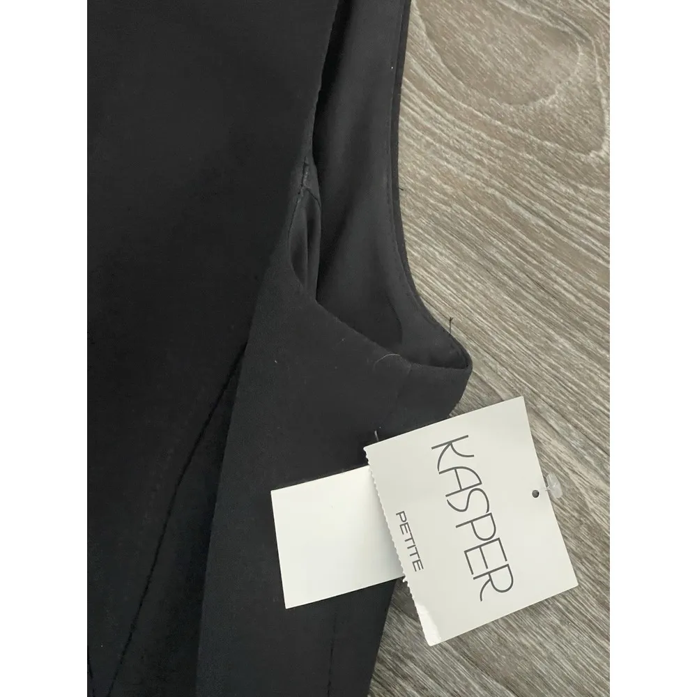 KASPER ASL Sheath Dress Petite 12P Black Pencil Dress‎ Lined Elegant Sleeveless - Image 3