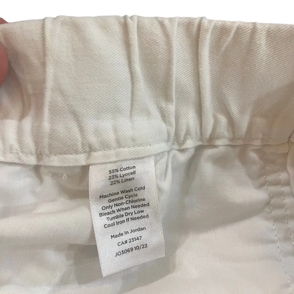 Talbots Womens White Washable Linen Shorts, Pull On XL. 100% Linen - Image 4