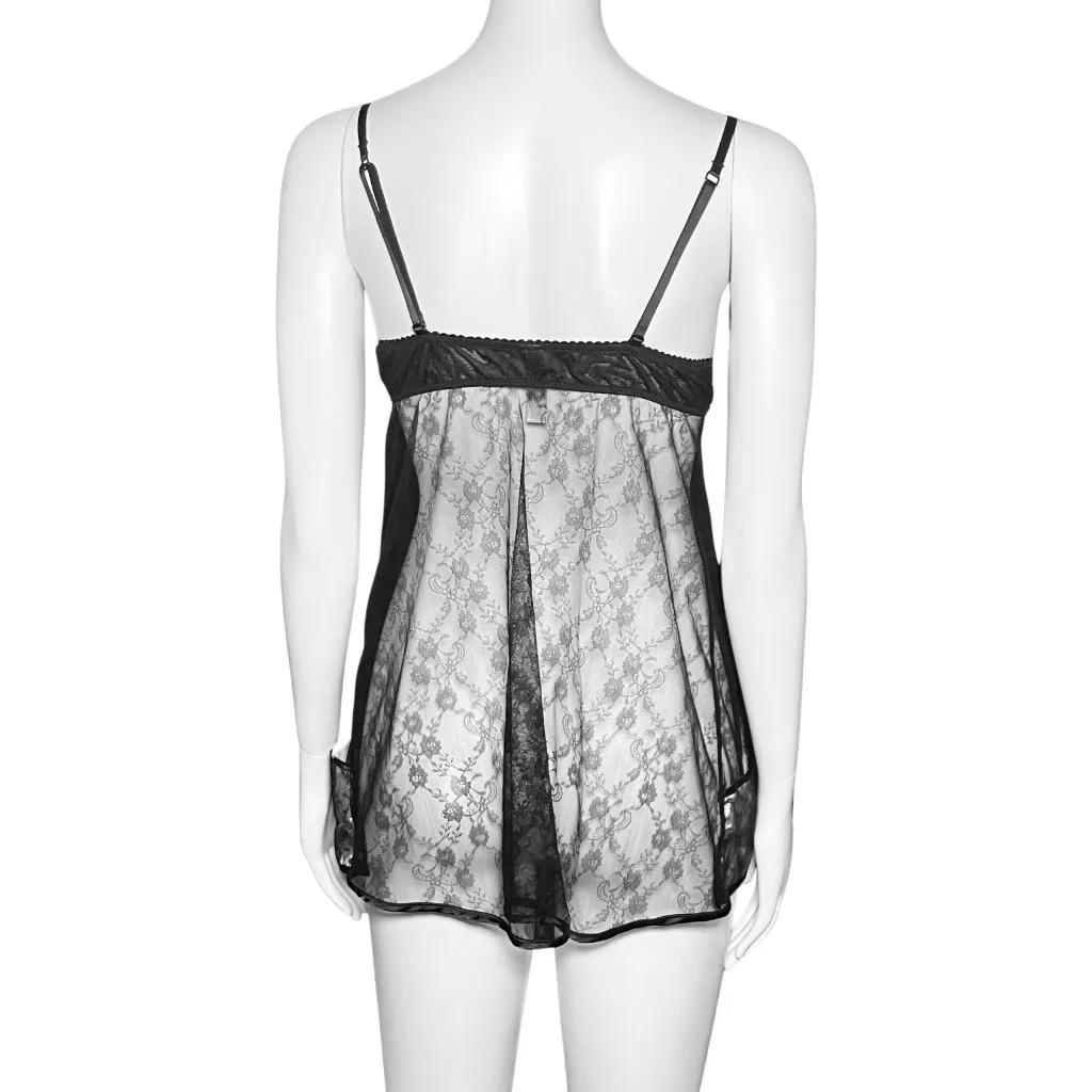 Y2K Victoria’s Secret Sheer Black Lace Pink Babydoll Top. 36C Medium. Coquette - Image 8