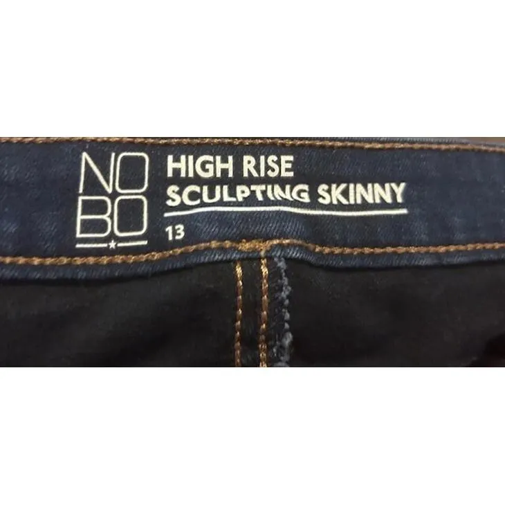 No Boundaries Blue‎ Skinny Jeans Juniors 13 High Rise Distressed Hem - Image 3