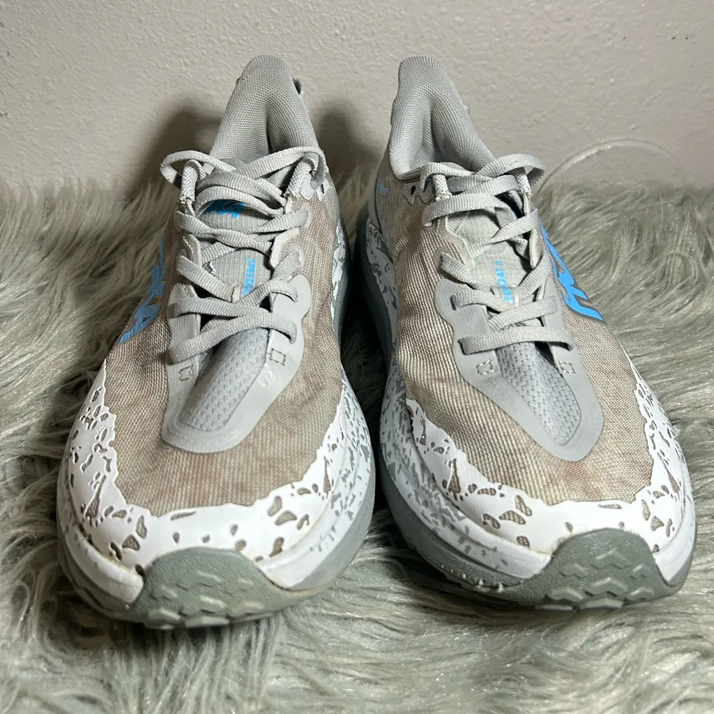 Hoka Speedgoat 6 Gray and Blue Athletic Shoes Size 9.5D - Image 7