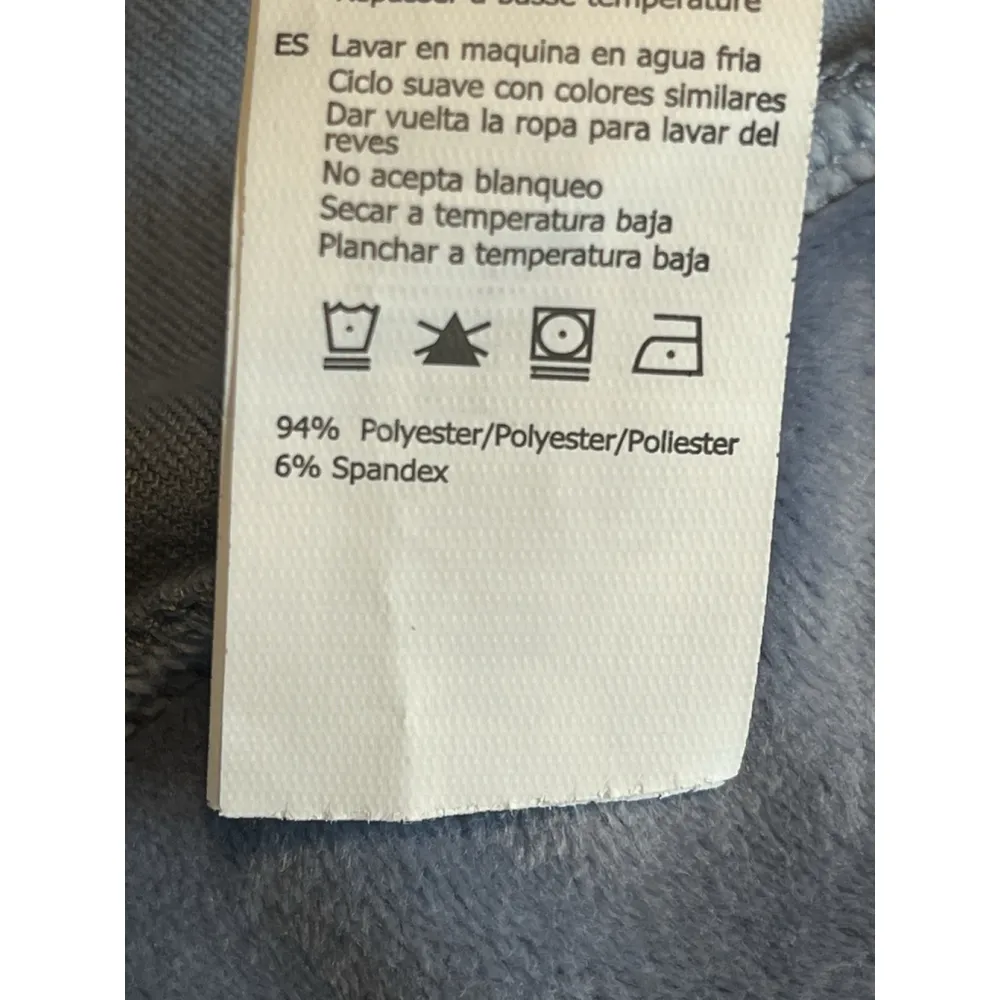 Refuge Hoodie Jacket Womens L Blue Velour Velvet Full Zip Rinestone QUEEN NEW - Image 7