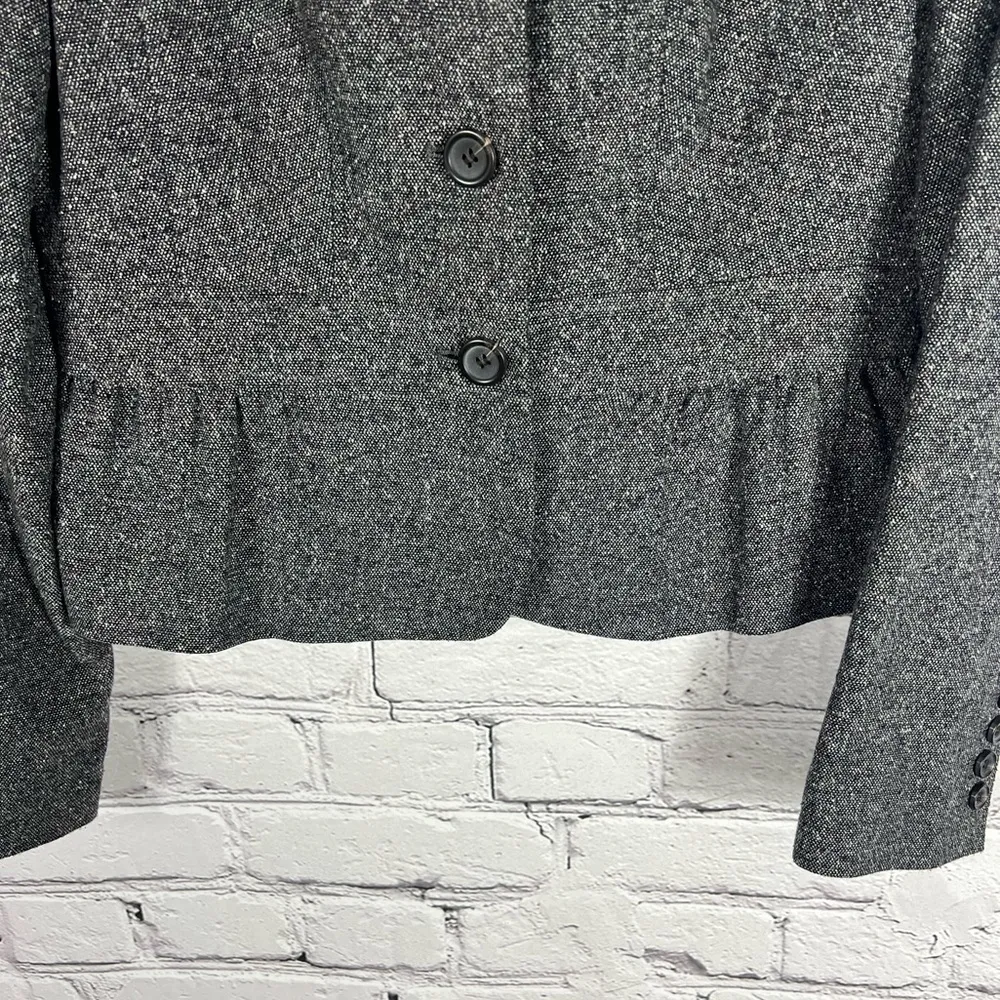 Loft Wool Blend Ruffle Neck Short Ruffle Detail Blazer Size 4 (D7) - Image 4