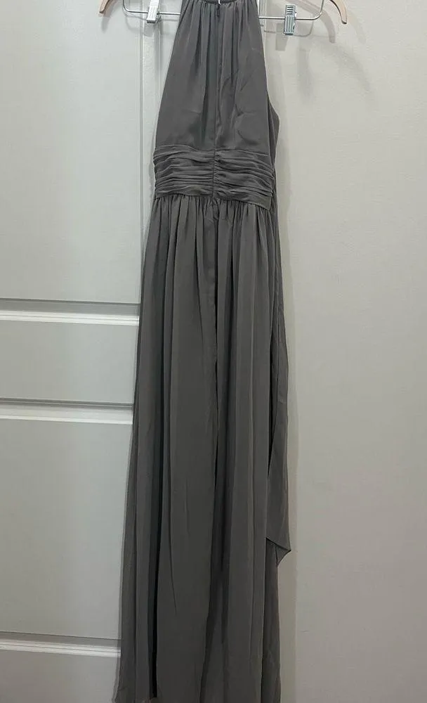 Monique Lhuillier Bridesmaids Grey Daniela Gown Size 4 US $270 - Image 5