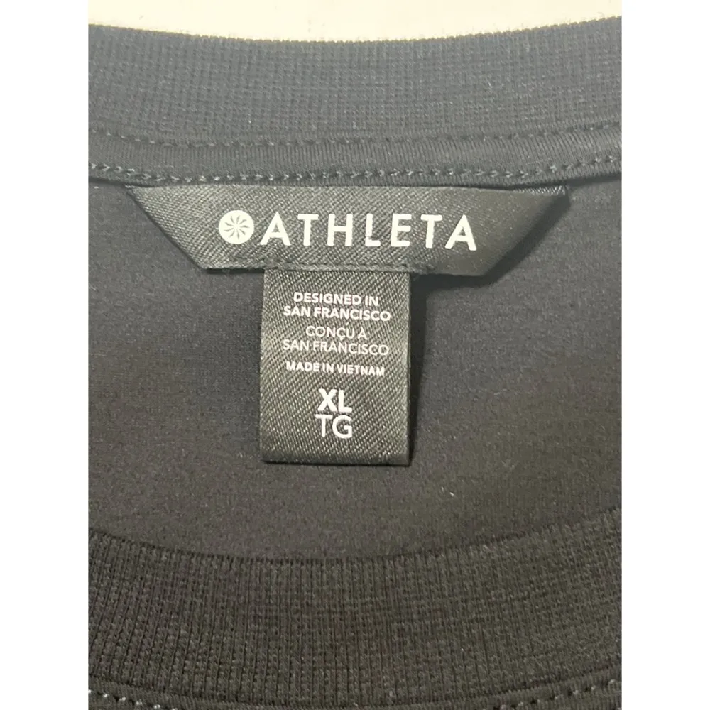 Athleta Black Ribbed Panel Crewneck T-Shirt Top Sz XL Women - Image 6