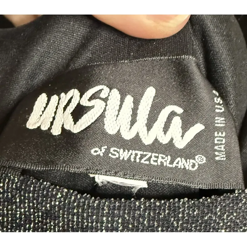 Vintage Ursula of Switzerland Womens Black Metallic Long Maxi Dress Jacket Party Size M - Image 7