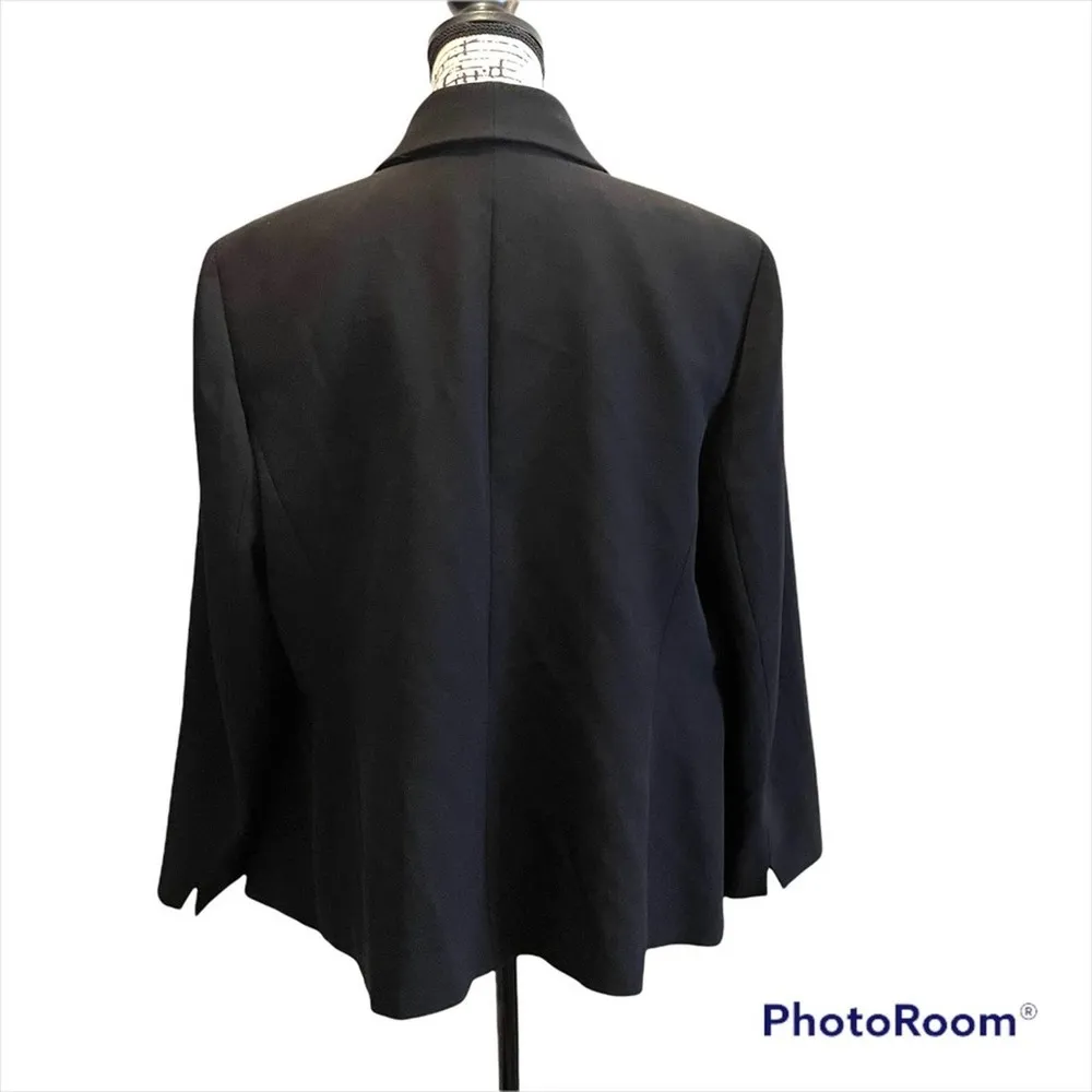 Tahari Arthur Levine ASL Blazer Jacket Black 14W Chiffon NWT Formal - Image 4