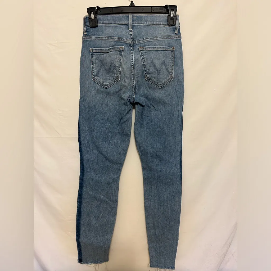 MOTHER The Stunner Zip Ankle‎ Step Fray in Light Kitty Racer Size 24 Blue - Image 7