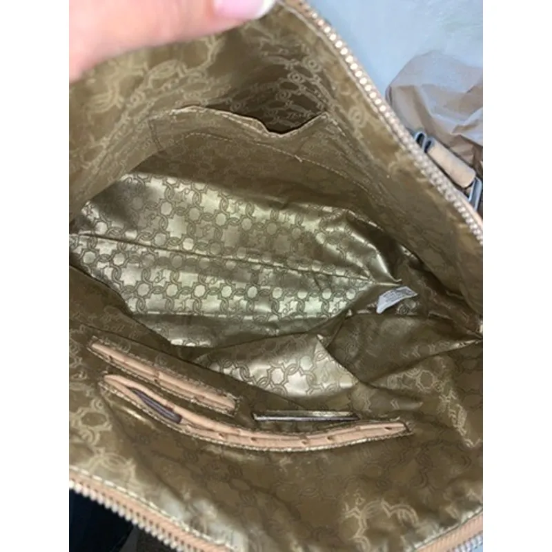 Ivanka Trump Beige Faux Ostrich Vegan‎ Leather Shoulder Bag Women - Image 7