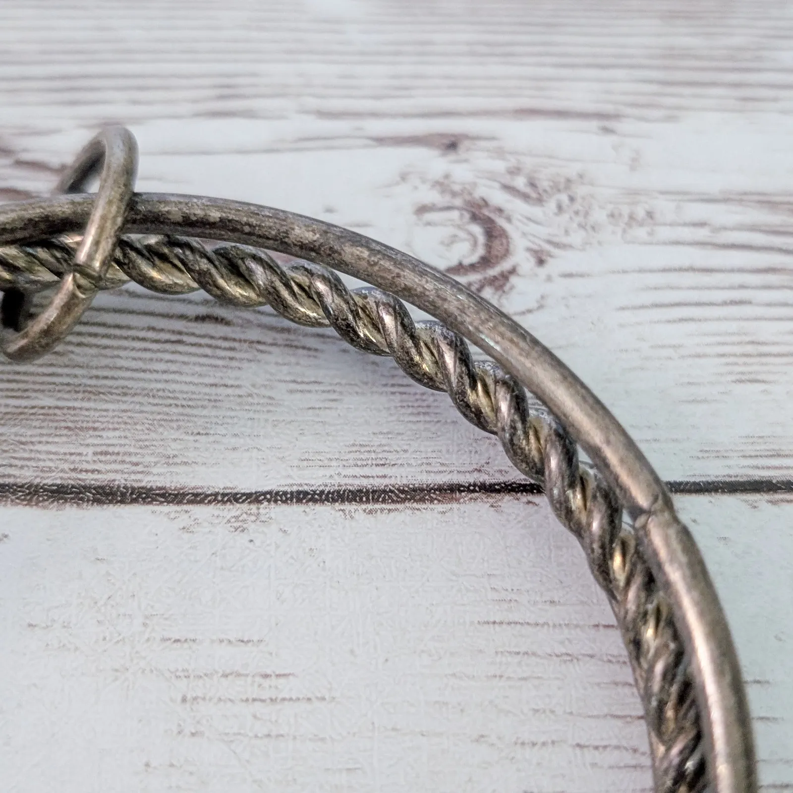 Vintage Bracelet 3 Bangles Linked Together - Image 5