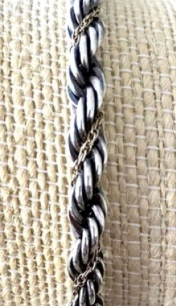 MS Sterling Silver & 14K Rope Bracelet - Image 5