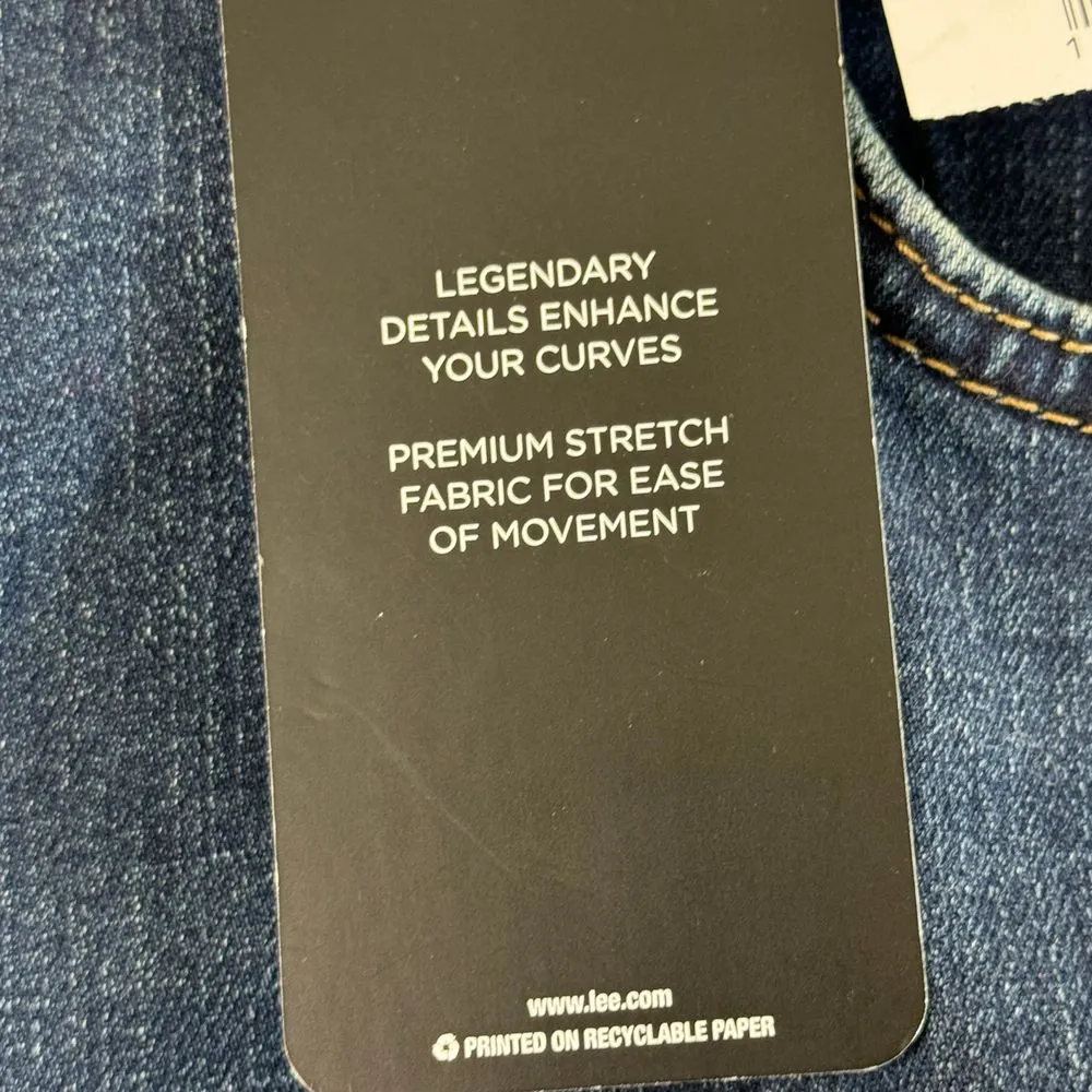 Lee Jean Bermuda Shorts Womens Sz 20 Blue Denim‎ Stretch Raw Hem Mid Rise Casual - Image 12