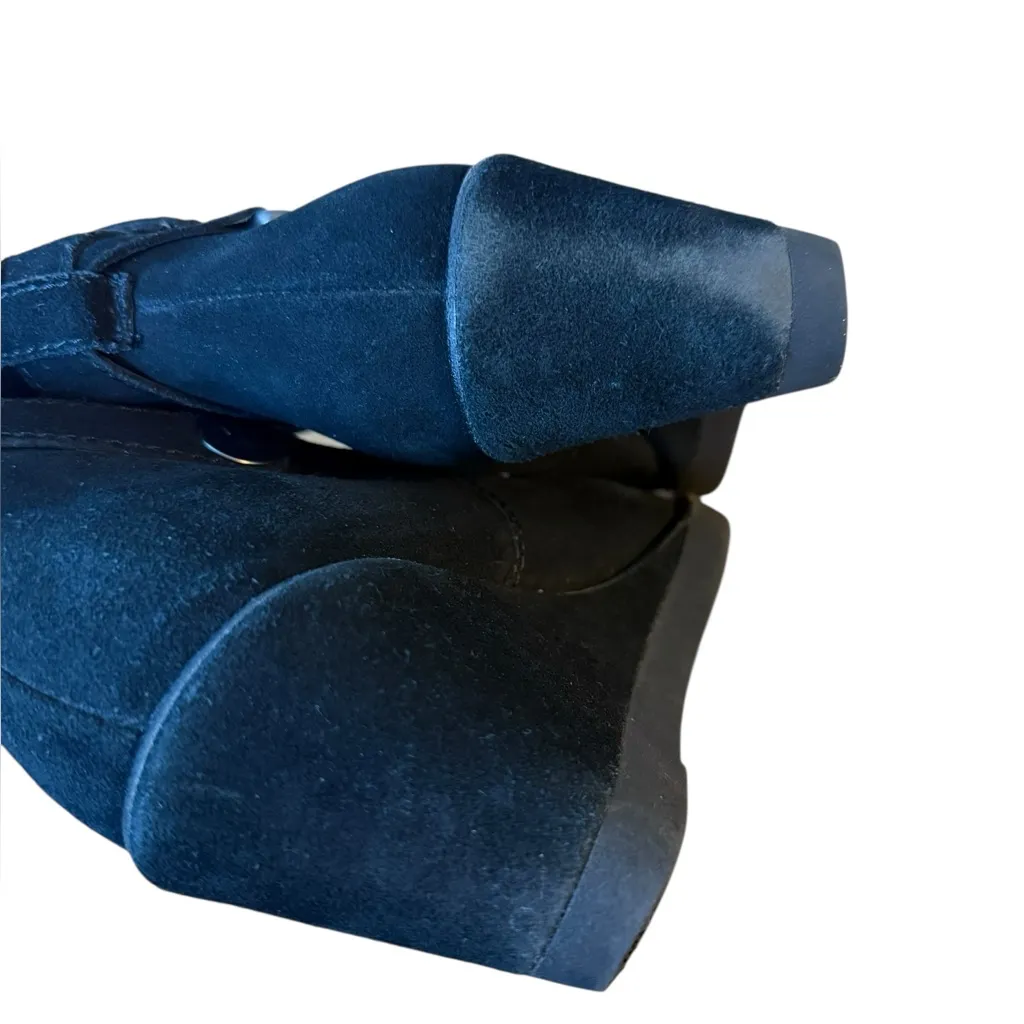 Coach Black Suede Candid Wedge Knee High Boots - Image 4