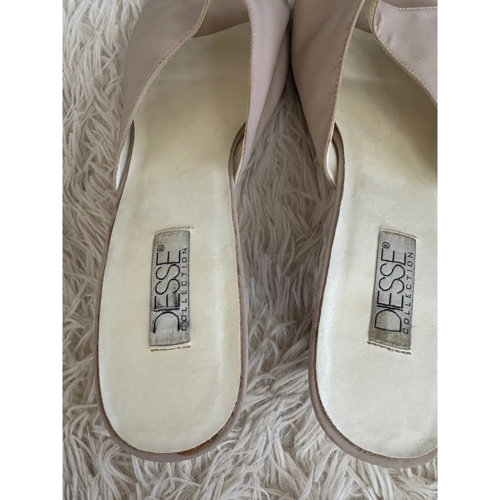 DIESSE Beige Square Toe Heeled‎ Mules Slides Women's Designer Shoes Size 10 Tan - Image 5
