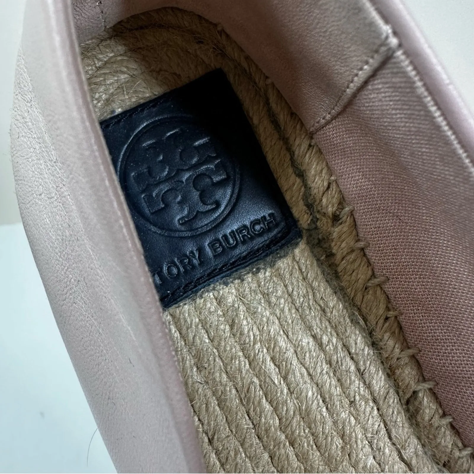 Tory Burch Shoes Womens 9 Blush Pink Colorblock Leather Espadrilles Flats - Image 10